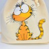 Worek na pieczywo z rudym kotem — ZZZ handmade