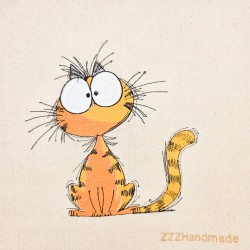 Worek na pieczywo z rudym kotem — ZZZ handmade