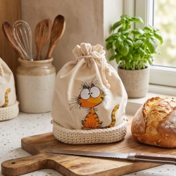 Worek na pieczywo z rudym kotem — ZZZ handmade