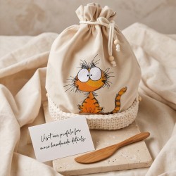 Worek na pieczywo z rudym kotem — ZZZ handmade