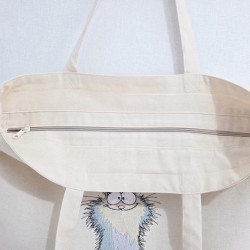 Torba na zakupy z szarym kotem — ZZZ handmade
