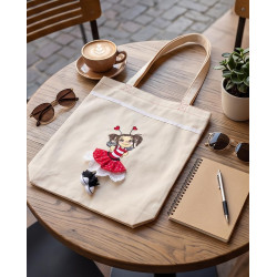Torba na zakupy z dziewczynką-biedronką — bawełniana handmade