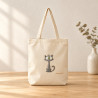 Torba na zakupy z zielonookim kotkiem — bawełniana handmade