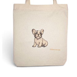 Torba na zakupy ze szczeniakiem buldoga francuskiego — handmade