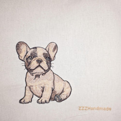 Torba na zakupy ze szczeniakiem buldoga francuskiego — handmade
