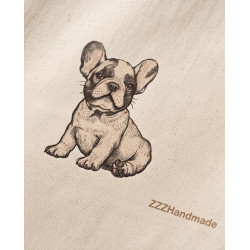 Torba na zakupy ze szczeniakiem buldoga francuskiego — handmade