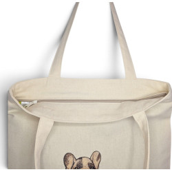 Torba na zakupy ze szczeniakiem buldoga francuskiego — handmade