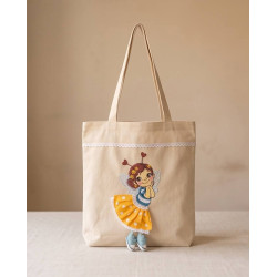 Torba z wróżką Klarą w żółtej spódniczce — bawełniana handmade