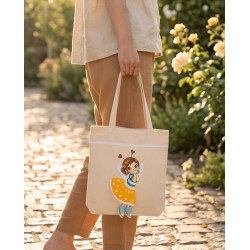 Torba z wróżką Klarą w żółtej spódniczce — bawełniana handmade