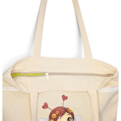 Torba z wróżką Klarą w żółtej spódniczce — bawełniana handmade