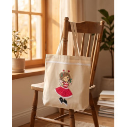 Torba ze świąteczną wróżką Klarą — bawełniana handmade