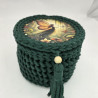 Koszyczek z pokrywką i leśną wróżką — szydełkowy | ZZZ handmade