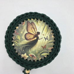 Koszyczek z pokrywką i leśną wróżką — szydełkowy | ZZZ handmade