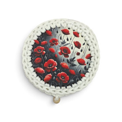 Koszyczek z pokrywką i makami — szydełkowy | ZZZ handmade
