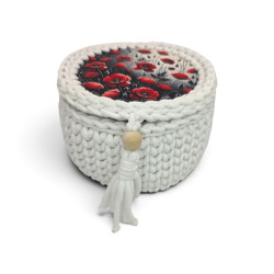 Koszyczek z pokrywką i makami — szydełkowy | ZZZ handmade