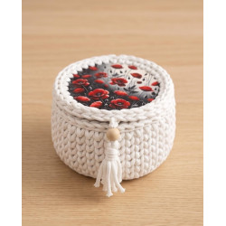 Koszyczek z pokrywką i makami — szydełkowy | ZZZ handmade