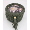 Koszyczek z pokrywką i piwoniami — szydełkowy | ZZZ handmade