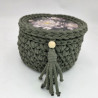 Koszyczek z pokrywką i piwoniami — szydełkowy | ZZZ handmade