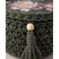 Koszyczek z pokrywką i piwoniami — szydełkowy | ZZZ handmade